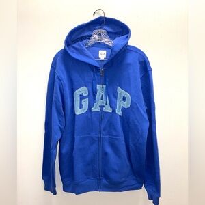 GAP Men’s Royal Blue Hoodie with Zip Closure Size Medium